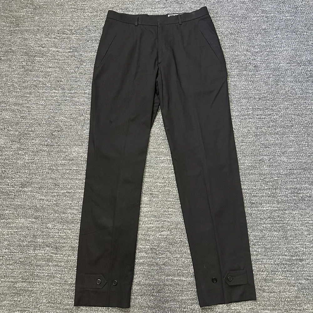 Gianni Versace Pants Women 29 Black Chinos Straight Leg Mid Rise Pockets Classic